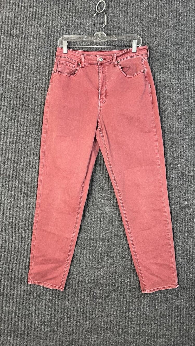 American Eagle Jeans Womens 12 Red High Rise Stretch Denim Cotton Blend Ankle